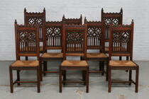 Chairs Gothic France oak 1890