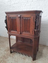 Credance cabinet Gothic Belgium Oak 1920