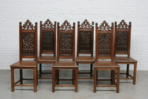 Set of Chairs Gothic France Oak 1890