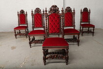 Chairs Hunting Style UK oak 1890