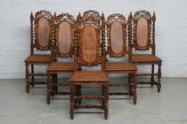 Chairs Hunting style France Oak 1890