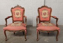 Louis XV Armchairs (Tapestry)