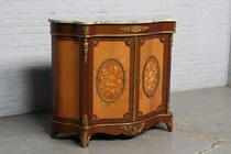 Cabinet (marble top) Louis XV France Rosewood/Bronze 1950