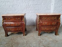 Chest of Drawers (pair) Louis XV France Rosewood/Bronze 1920