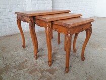 Nest of tables Louis XV (Country French) Belgium Oak 1940
