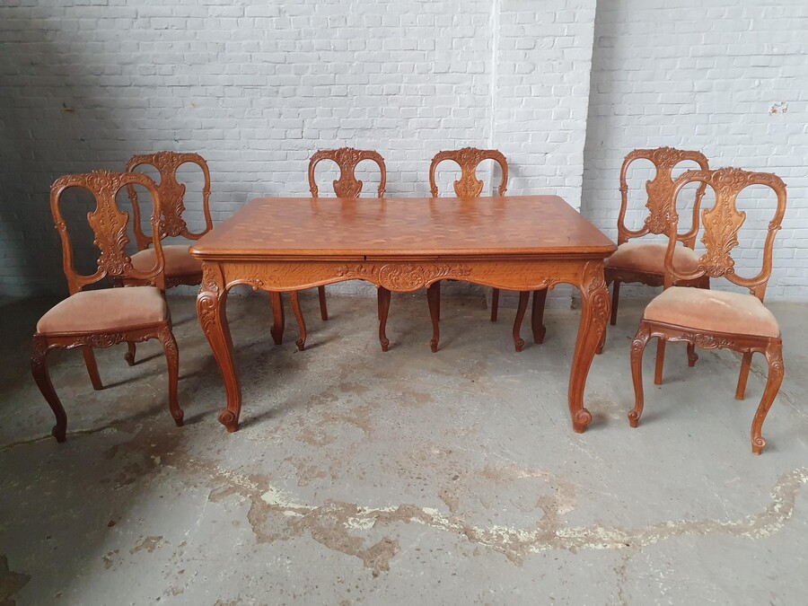 Louis XV (Country French) Table +  6 chairs