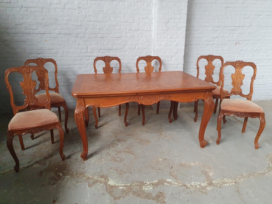 Louis XV (Country French) Table +  6 chairs