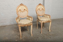 Chairs (pair) Louis XVI France Walnut 1950