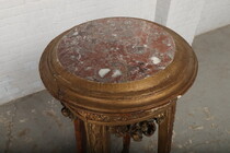 Louis XVI Marble top Gold leaf stand
