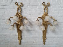 Wall sconces (Large) Louis XVI France Bronze (solid) 1950