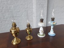 Oil lamps Belgium Glass  1890