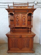 Buffet (cabinet) Renaissance Belgium Oak 1890