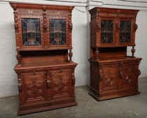 Cabinets (Buffets) Renaissance (Mechelen) Belgium oak 1900
