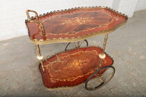 Serving cart Rococo Italy Rosewood/Onyx 1970