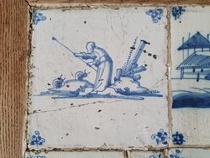 Rustique Pair of Sidetables (Delft Tiled)