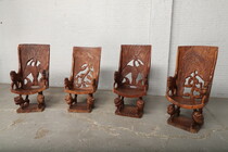 Armchairs African Africa Wood 1920