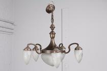 Chandelier Art Deco Belgium Bronze 1930