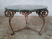 Coffee Table Art Deco Belgium Iron/Marble 1930