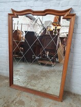 Mirror Art Deco Belgium Oak 1940