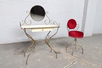 Vanity + chair Art Deco Belgium Brass 1940