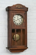 Wall Clock Art Deco Belgium oak 1920