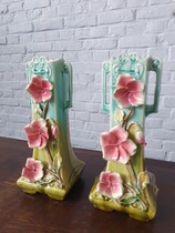 Art Nouveau Vase Set (Mayolica)