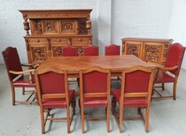 Diningroom set Breughel Belgium oak 1920