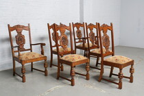 Breughel style Table +  6 chairs