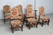 Breughel style Very large table + 8 chairs