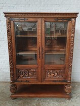 Vitrine (Display Cabinet) Breughel style Belgium Oak 1920