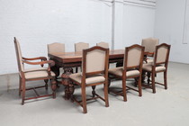 Table and chairs Breughel Belgium Oak 1920