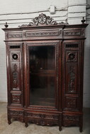 Bookcase/Vitrine Brittany Style France Oak 1890