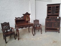 Desk set Chinese Style France Rosewood 1890