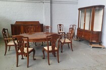 Dinningroomset  11pcs Chippendale Belgium Walnut 1930