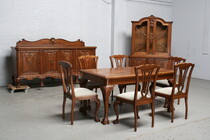 Dinningroomset Chippendale Belgium Oak 1940