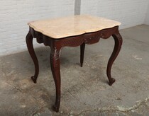 Sidetable Country French (Louis XV) Belgium Oak/marble 1900