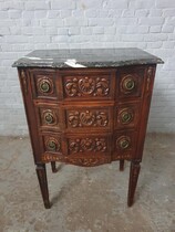 Country French (Louis XVI) Chest of Drawers (marble top)