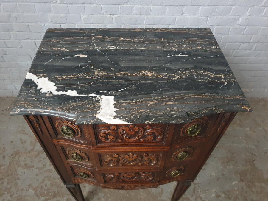 Country French (Louis XVI) Chest of Drawers (marble top)