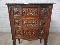 Country French (Louis XVI) Chest of Drawers (marble top)