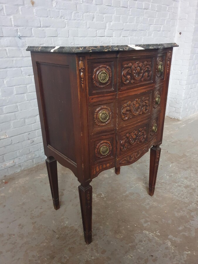 Country French (Louis XVI) Chest of Drawers (marble top)
