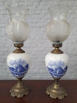Table lamps Delft Holland Porcelain 1950