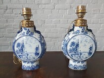 Table lamps (pair) Delft Holland Porcelain 1920