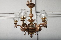 Chandelier Empire Belgium Bronze 1950