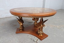 Coffee table (marble top) Empire Belgium oak/ bronze 1940