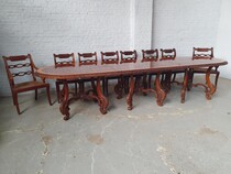 English Large Table + 8 chairs