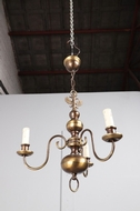 Chandelier Flemish Belgium Brass 1920