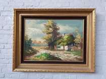 Painting  (Signed) Flemish Belgium Canvas 1960