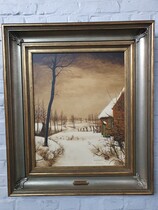 Painting  (Signed) Flemish Belgium Canvas 1980