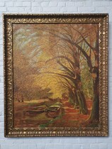 Painting  (Signed) Flemish Belgium Canvas 1920