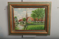 Painting  (Signed) Flemish Belgium Canvas 1976